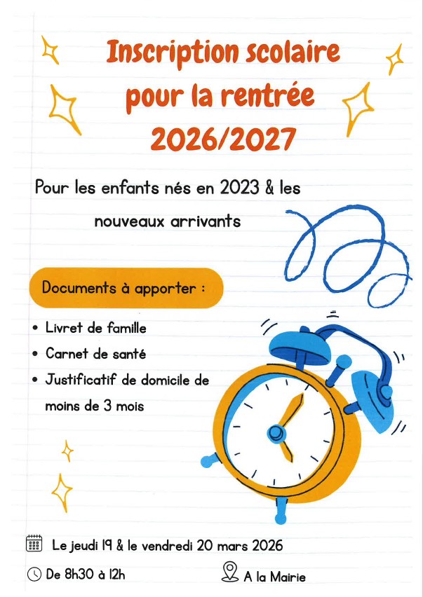 Inscription scolaire 2026 2027